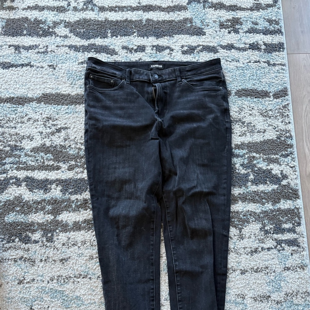 Express Men's Slim Straight Black Jeans
